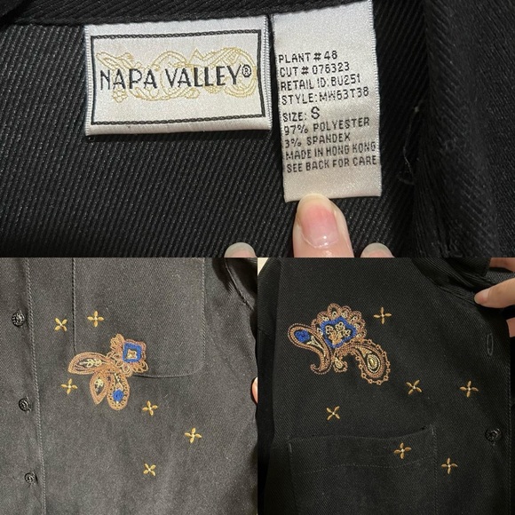 Vintage 1990's Napa Valley Paisley Embellished Button Down Shirt - Picture 4 of 4